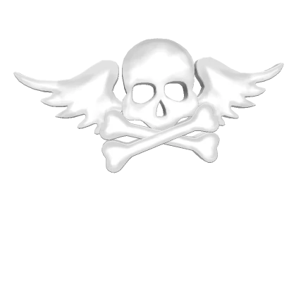 Y2k Angelic Skull Hairclip White