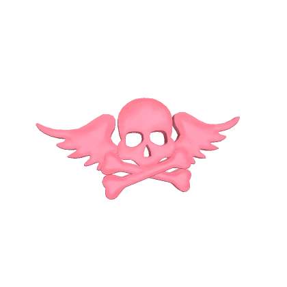 Y2k Angelic Skull Hairclip Pink