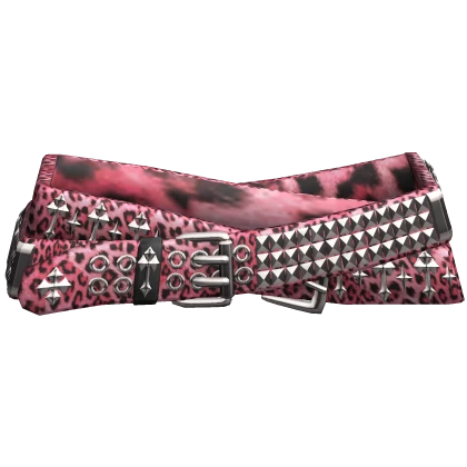 Pink Leopard Emo Crosses Double Belt 3.0