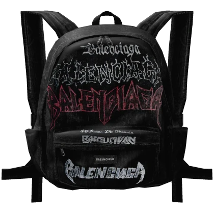 balenciaga heavy metal logo explorer backpack