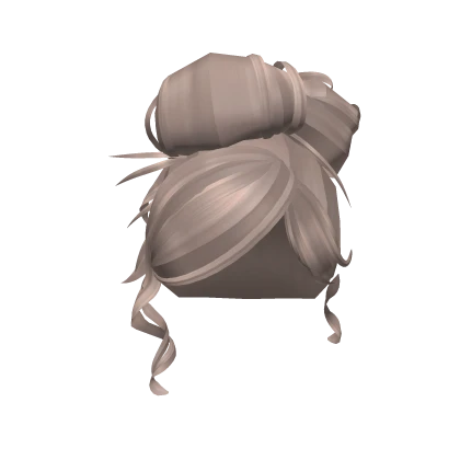 Curly Cutesy Updo Bun Hair Milk Tea Brown