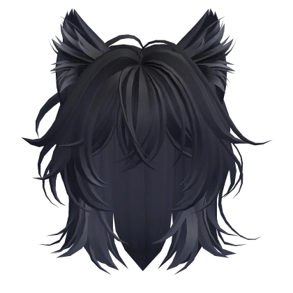 Blue Black Cat Ears Hairstyle