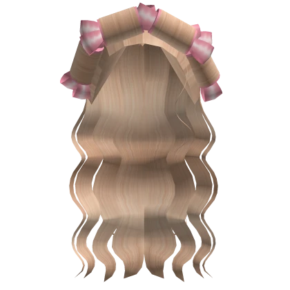 🫧 Glinda Wicked Blonde Wavy Hair w/ Pink Curlers