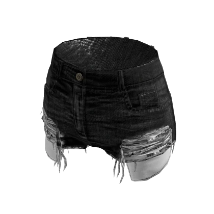 Black Ripped Jean Shorts