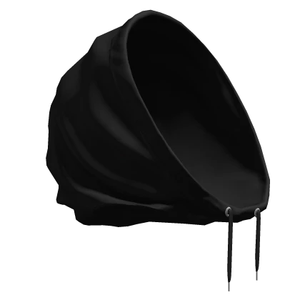 Black Half Hoodie Hood Oversized Basic 1.0 Neck