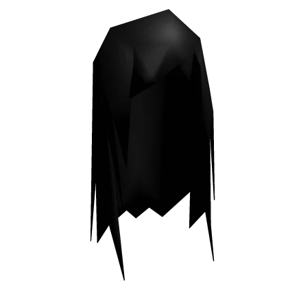 Long Choppy Low Poly Hair - Black