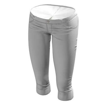 ☆ white low-rise carpi shorts