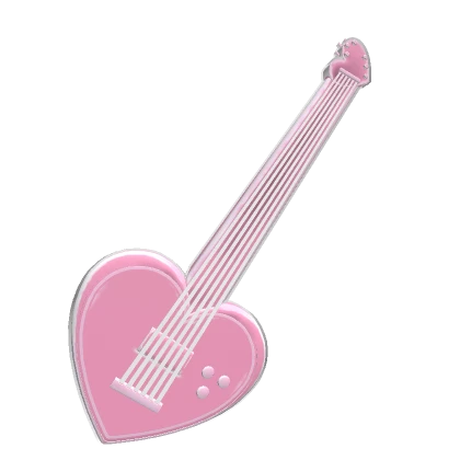 Cartoony Pink Heart Guitar