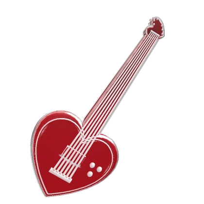 Cartoony Red Heart Guitar