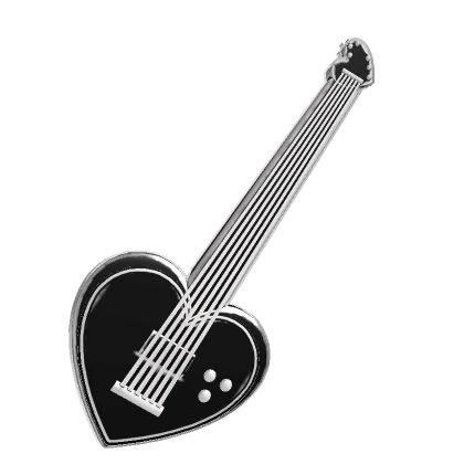 Cartoony Black Heart Guitar