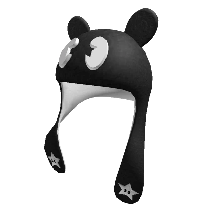 BLACK Y2K STAR PLUSHIE BEANIE