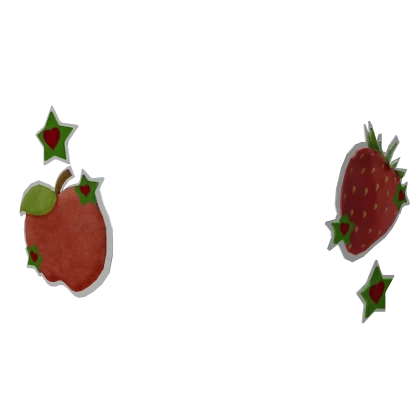 apple igari strawberry mori kei stickers red green