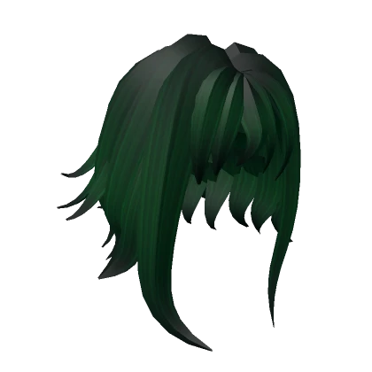 Dark Green Anime Side Tails Hair