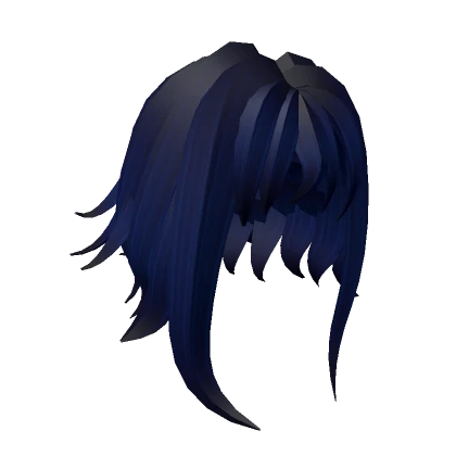 Navy Blue Anime Side Tails Hair