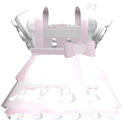 ୨୧ cute big ruffled dress in pink