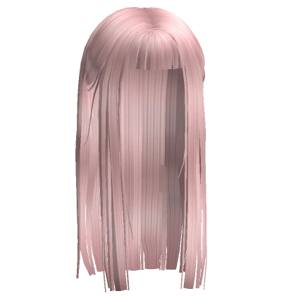 Hime Pink Long Straight Hair w/ Bangs