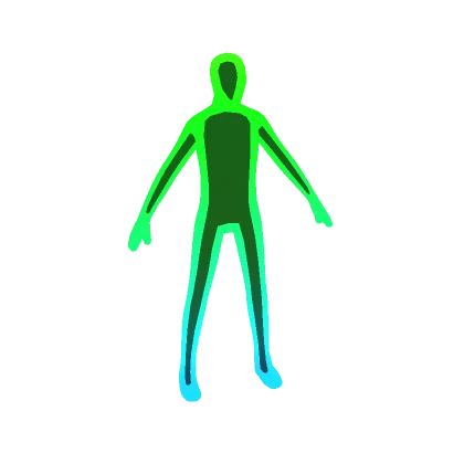 Gradient Full Body Outline Avatar Aura Green