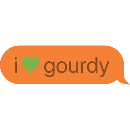 i heart gourdy dandy's world text bubble
