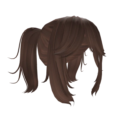 Brown and loose pigtails