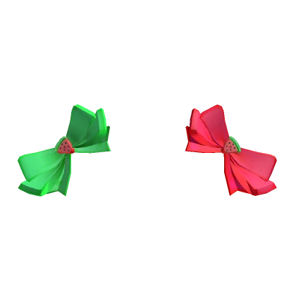 🍉Red & Green Watermelon Double Bows!