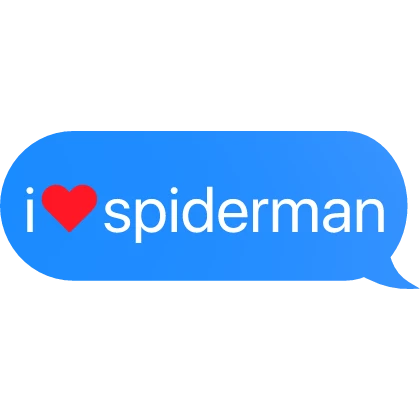 i heart spiderman text
