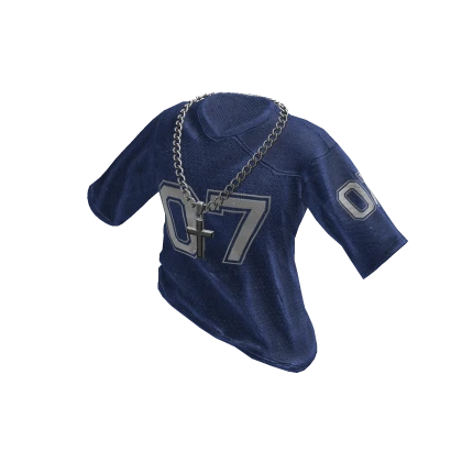 Oversized Jersay W/ Chain (Blue)