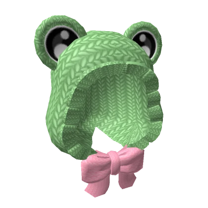 Aesthetic Knitted Frog Hood