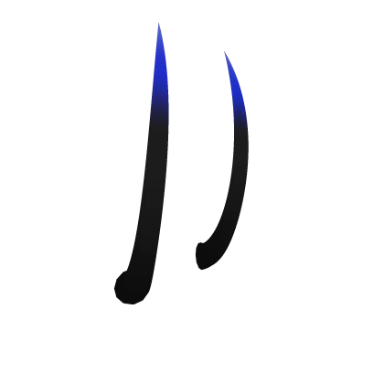⭐Glowing Black Horns w/ Blue