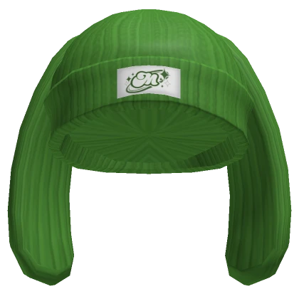 Y2K Green Knitted Rabbit Beanie