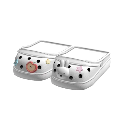 ꒰♡꒱ cute miffy bunny crocs shoes in white
