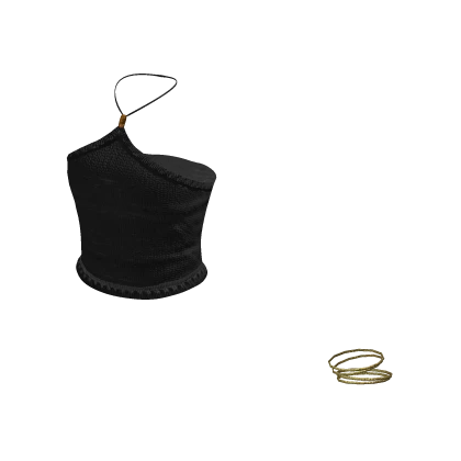 ʚ black knit halter top w bracelets 