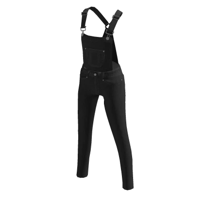 Classic Black Denim Overalls