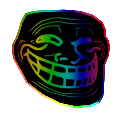 Cartoony Rainbow Trollface Mask