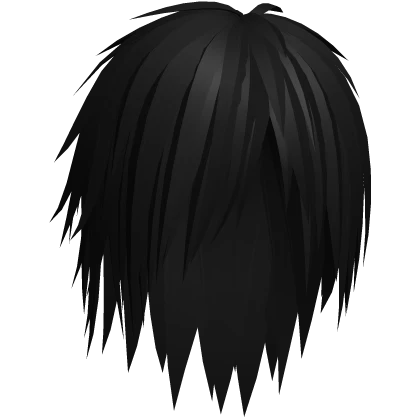 long vkei sidepart anime boy hair in black