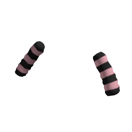 Black & Pink Fur Arm Warmers