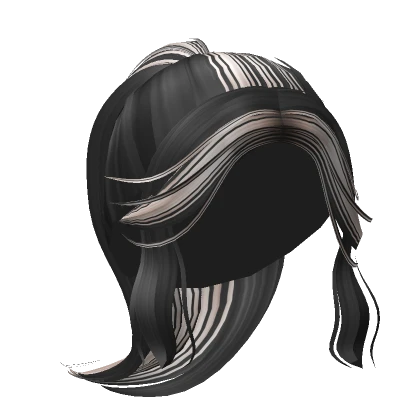 Y2K Foxtail Ponytail in Black and Platinum