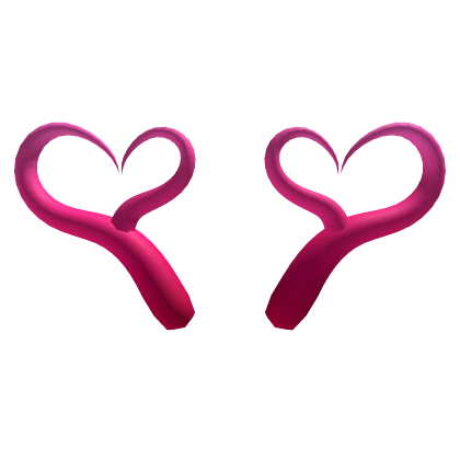 Valentines Heart Antler Horns Hot Pink