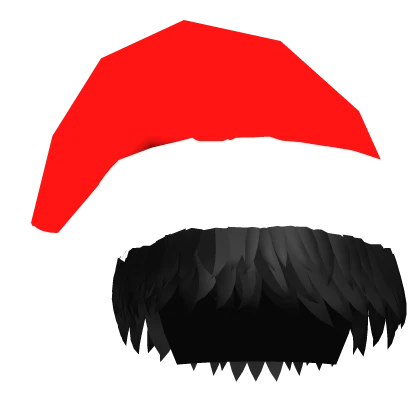 Black Messy Hair w/ Santa Hat