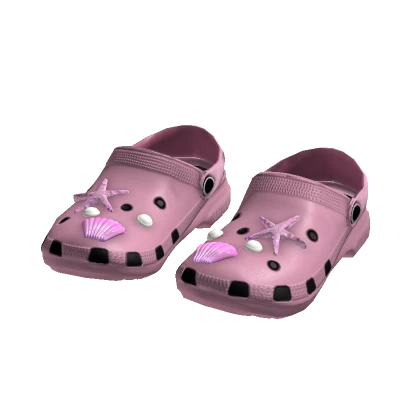 Pink Seashell Crocs