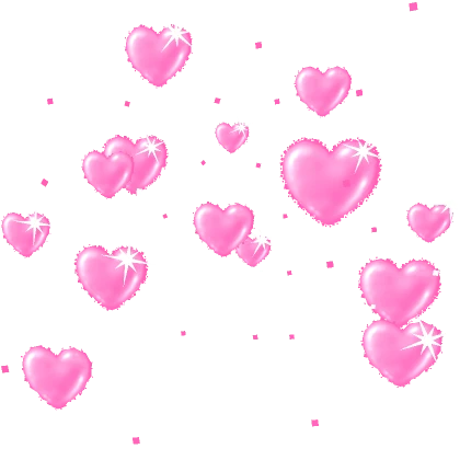 Y2K Glowing Airbrushed Hearts Confetti Pink