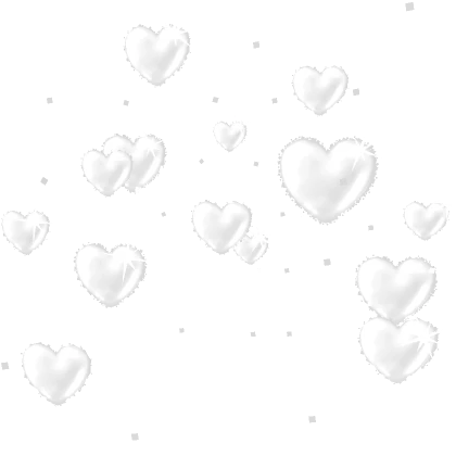 Y2K Glowing Airbrushed Hearts Confetti White