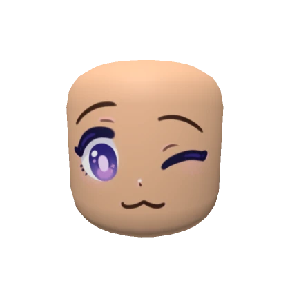 Wink Purple Anime Face Head - Mask