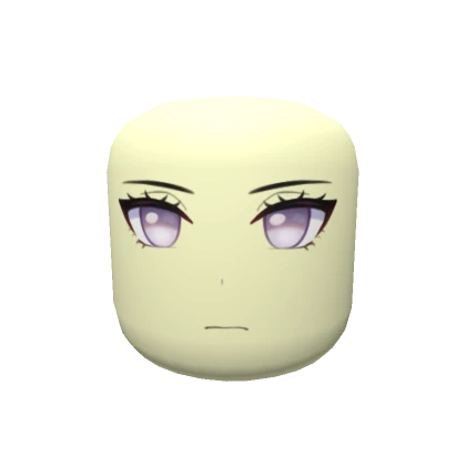 Pearly Anime Face Head - Violet Pastel Yellow