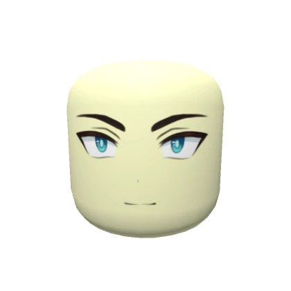 Icy Anime Face Head - Blue Eyes Mask Pastel Yellow