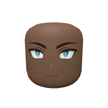 Icy Anime Face Head - Blue Eyes Brown Mask