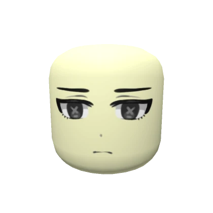 Dark Anime Face Head - Pastel Yellow