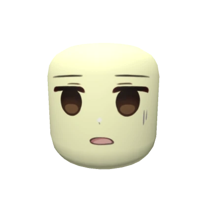 Disappointed Anime Face Head - Pastel Yellow