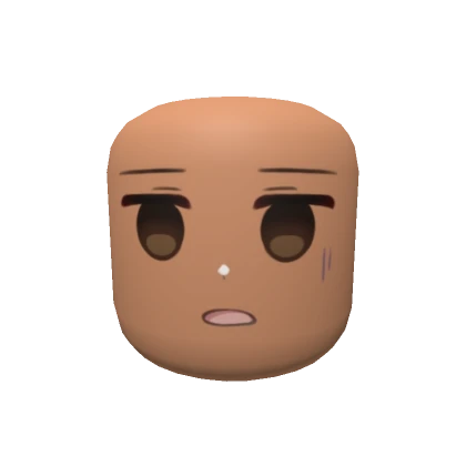 Disappointed Anime Face Head - Nougat Tan