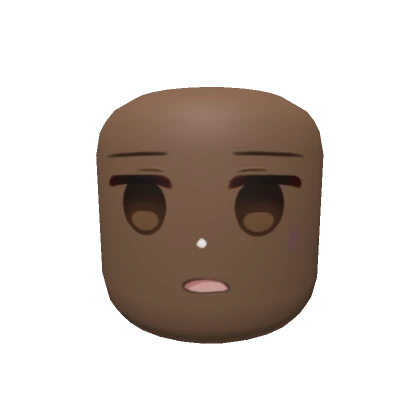 Disappointed Anime Face Head - Brown