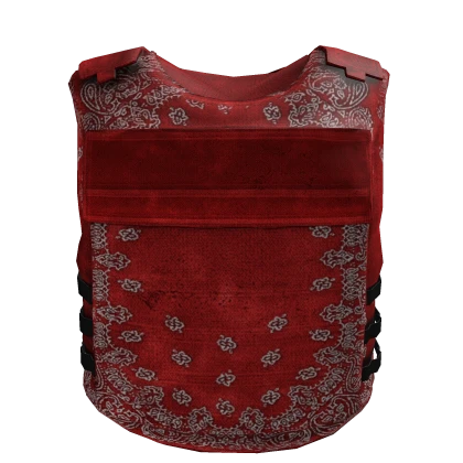 red designer bandana vest